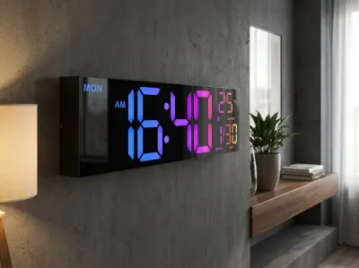 39 cm LED wall clock with 8 colors, large display, furniture and interior, lighting ad in Riga 5