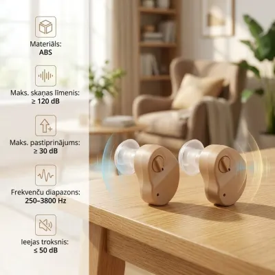 2 in-the-ear invisible hearing aids—mini, lightweight, and with crystal-clear sound, optics, hearing aids, health aids ad in Riga 1
