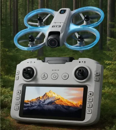 Дрон GT3 MAX 8K FPV с двумя камерами, Wi-Fi 5G и системой обхода препятствий в трёх направлениях, видеонаблюдение и системы безопасности ad в Риге 9