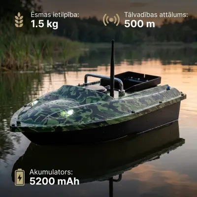 Fishing Boat with 500-meter Remote Control, 1.5-kg Capacity, LED Lighting, Bait..., furniture and interior, lighting ad in Riga 2