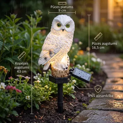 Saules LED dārza lampa pūces formā, 43 cm, mēbeles un interjers, apgaismojums sludinājums Rīgā 3