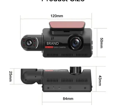 Car dashcam with 2 cameras (1080P, HD, front and rear cameras with 2 lenses..., video and security systems ad in Riga 9