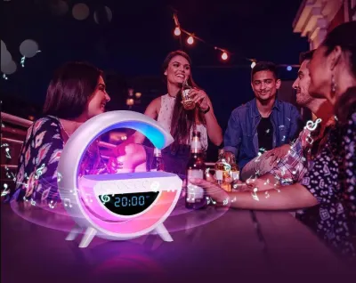 Bezvadu telefona lādētājs ar Bluetooth skaļruni, modinātāju un RGB lampu, aksesuāri un viedierīces sludinājums Rīgā 6