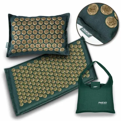 Dark green acupressure mat with a pillow and golden studs, optics, hearing aids, health aids ad in Riga 7