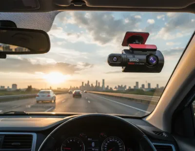 Car dashcam with 2 cameras (1080P, HD, front and rear cameras with 2 lenses..., video and security systems ad in Riga 2