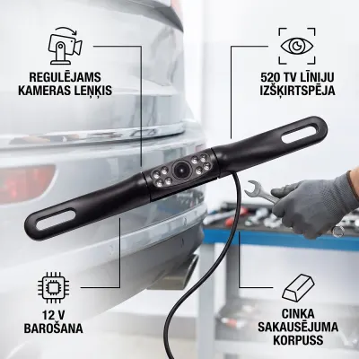 Car rearview camera with 8 night vision LEDs, 170° field of view..., video and security systems ad in Riga 2