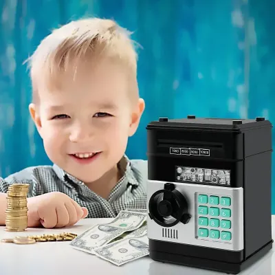 Children's piggy bank safe with a combination lock, 19.5 x 13 cm, light effects, toys ad in Riga 9
