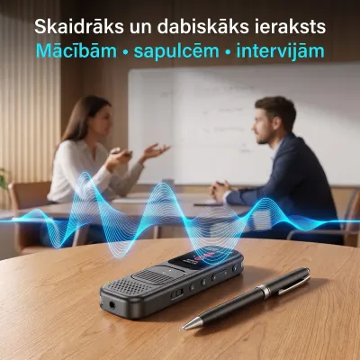 Professional Bluetooth voice recorder with DSP noise reduction and a TFT display, accessories and smart devices ad in Riga 10