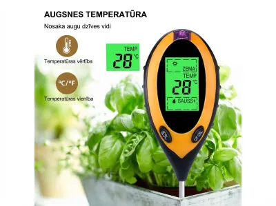 4-in-1 Soil Moisture Meter (temperature, light, pH, moisture), furniture and interior, lighting ad in Riga 4