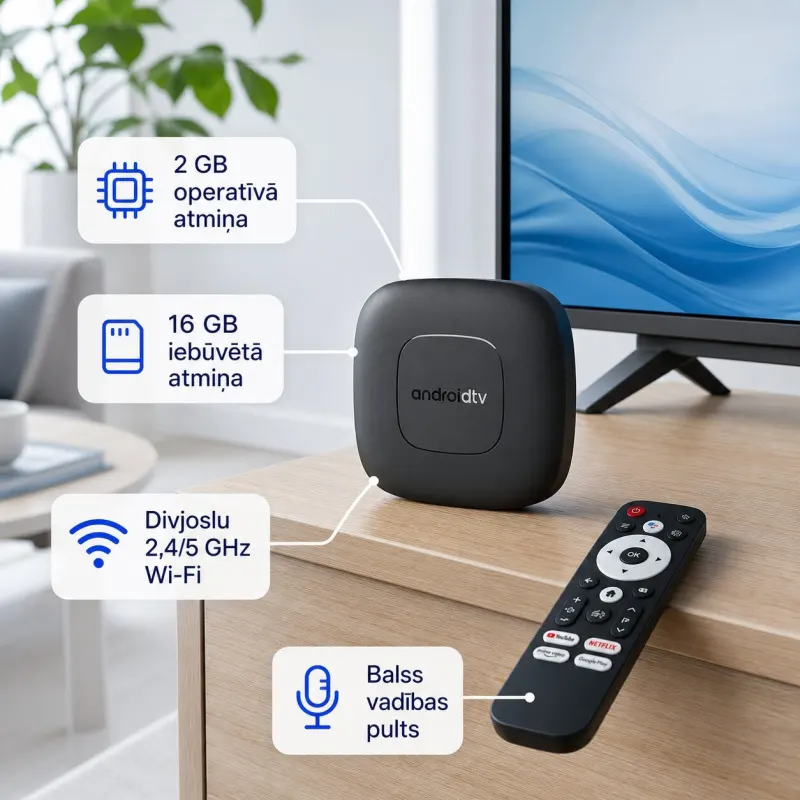 Android TV uztvērējs ar balss tālvadības pulti, 2 GB + 16 GB, rotaļlietas sludinājums Rīgā 1