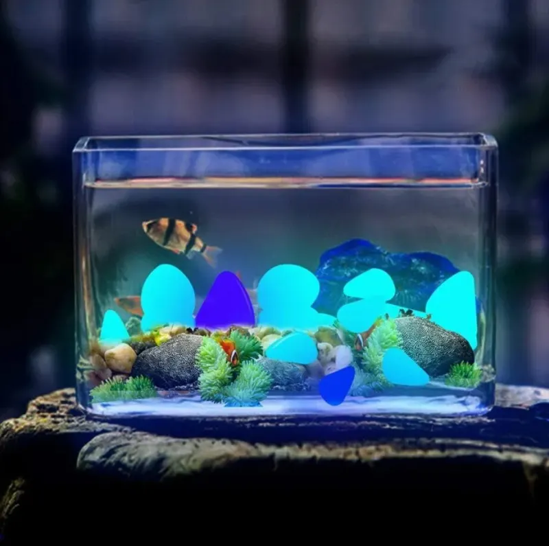 100 glow-in-the-dark stones for aquariums and gardens—charge in the sun,  animal feed, products and services ad in Riga 1