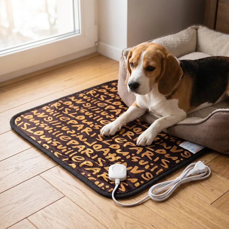 Adjustable-temperature pet bed heater, 220V, 20W, 45x45 cm, for dogs, animal feed, products and services ad in Riga 1