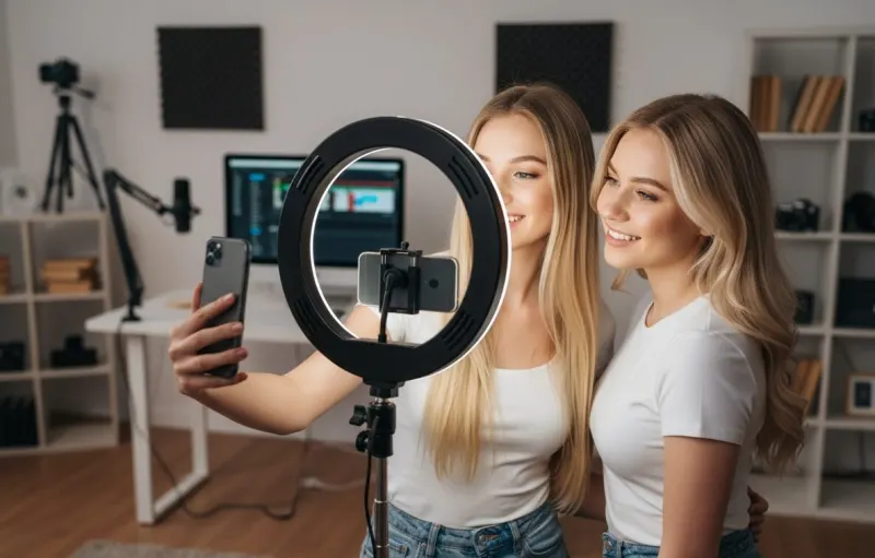 "TikTok" Lighting Kit with Handle - 6.3-inch Selfie Ring, furniture and interior, lighting ad in Riga 1