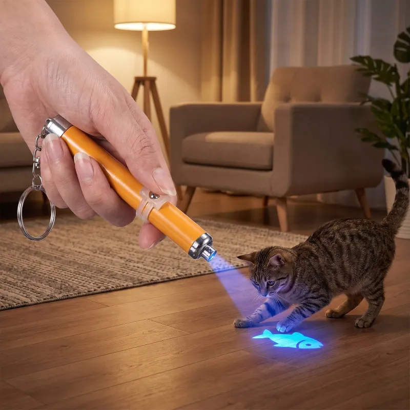 Cat toy fish with LED laser projector, aluminum housing, animal feed, products and services ad in Riga 1