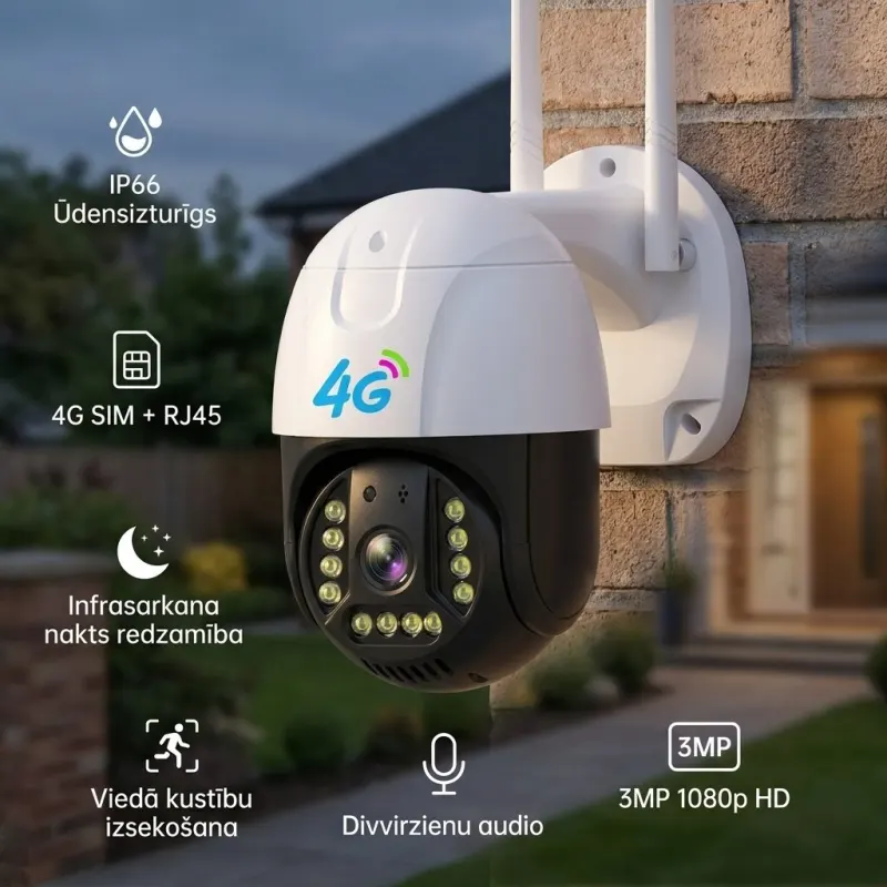 4G GSM Video Surveillance Camera with a SIM Card (viewable via a phone, ..., video and security systems ad in Riga 1