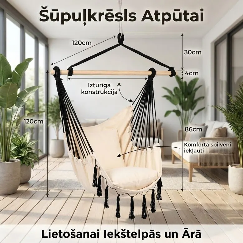 Stylish Hammock, 200x100 cm, furniture and interior, lighting ad in Riga 1