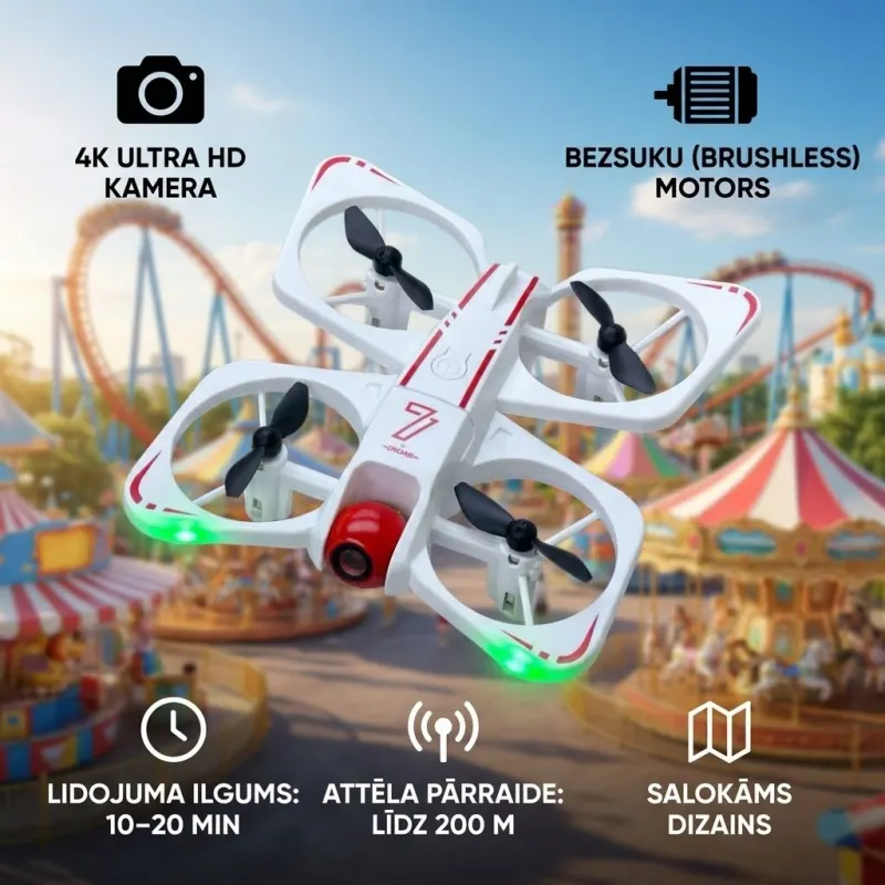 Beginner 4K RC Drone with Brushless Motor, 6-Axis Stabilization, and High..., video and security systems ad in Riga 1