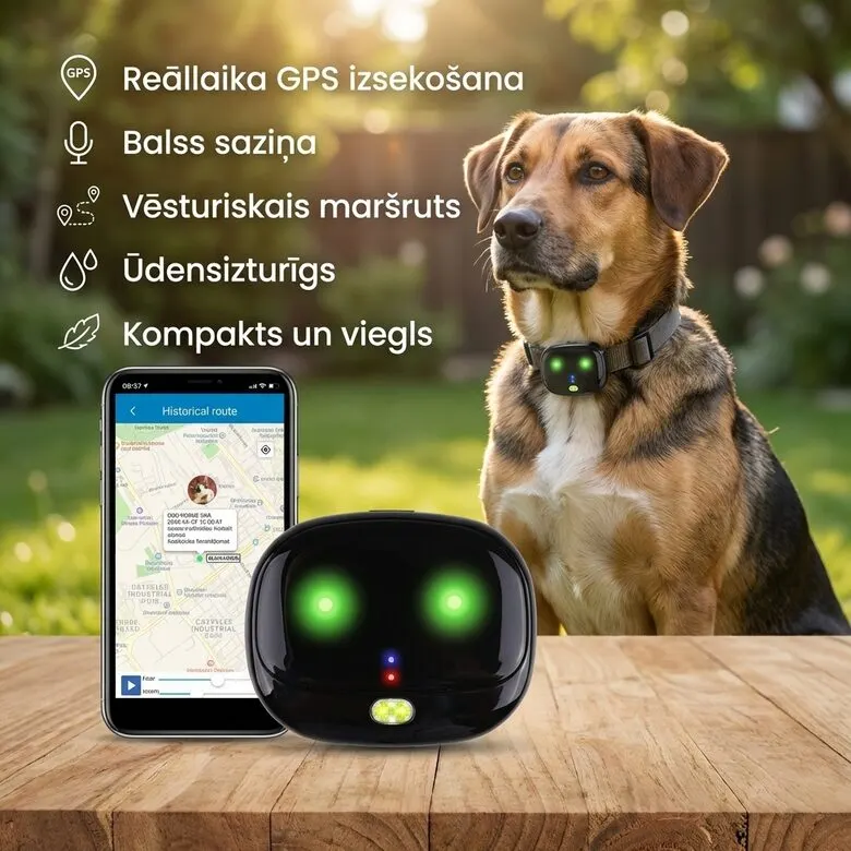 Dzīvnieku GPS izsekošanas siksna suņiem kaķiem G12P IP67 5-10d, barība, preces  un piederumi sludinājums Rīgā 1