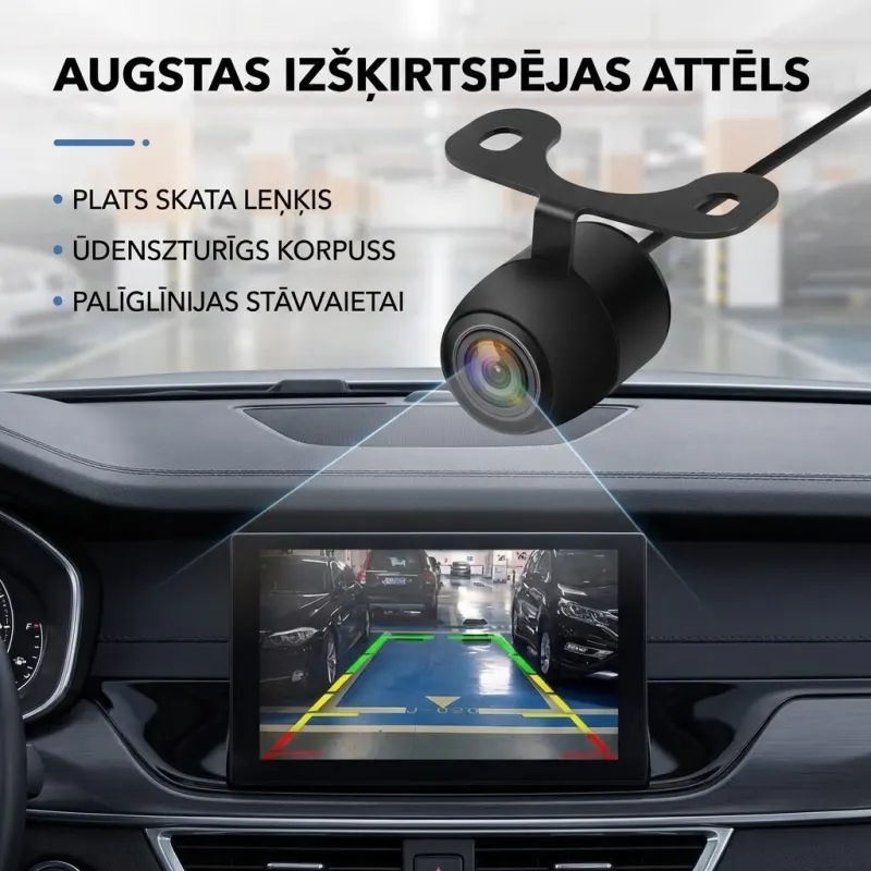 Car rearview camera (12V, 120g, IP67 water resistance, when tilted..., video and security systems ad in Riga 1