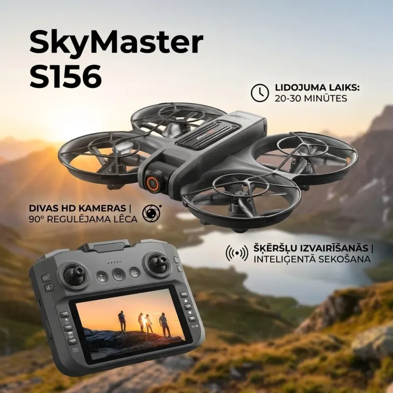 SkyMaster S156 4.5-inch HD Pro Drone with Optical Flow and Two Cameras, toys ad in Riga 1