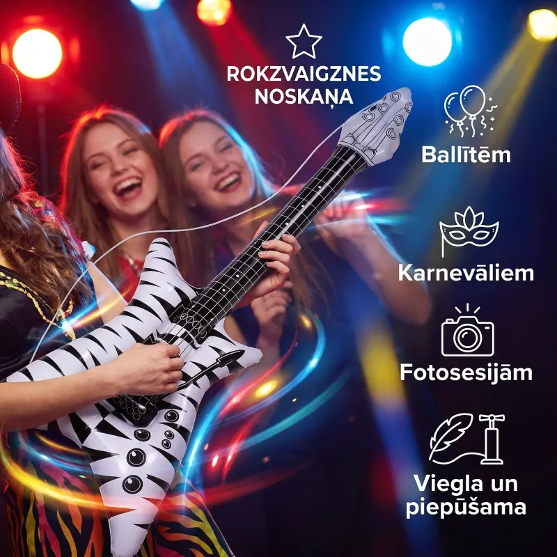 Piepūšamā ģitāra ar siksnu, 95–105 cm, mēbeles un interjers, apgaismojums sludinājums Rīgā 1