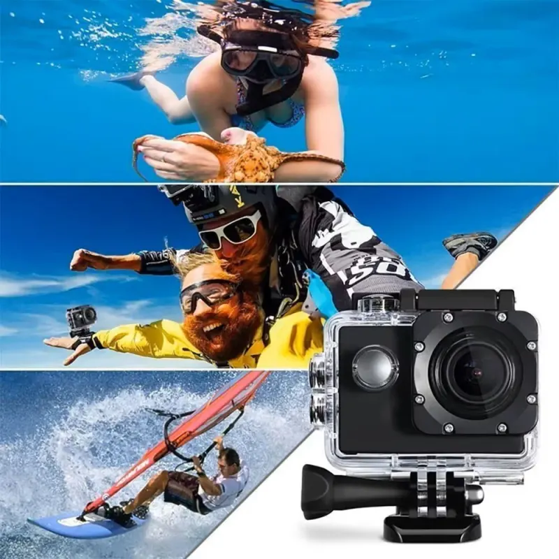 Sporta kamera HD 1080P, 30m zemūdens Action Camera, sporta nodarbības, inventārs, piederumi sludinājums Rīgā 1