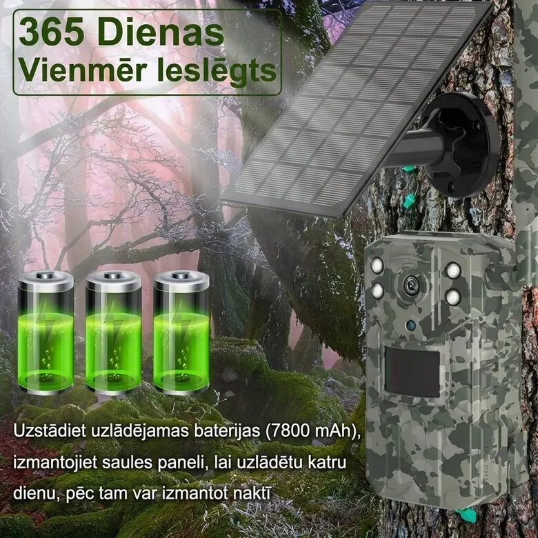 4G Hunting Trail Camera with Solar Panel, 16MP, IP66, Night Vision, video and security systems ad in Riga 1