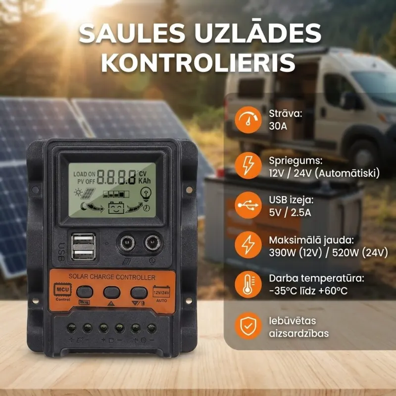 30A Solar Panel Charge Controller, networking and internet equipment ad in Riga 1