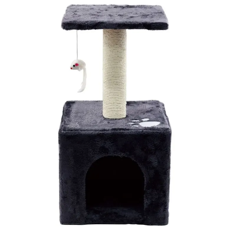 3-Story Cat House with Scratching Post, 90 cm, Gray,  animal feed, products and services ad in Riga 1