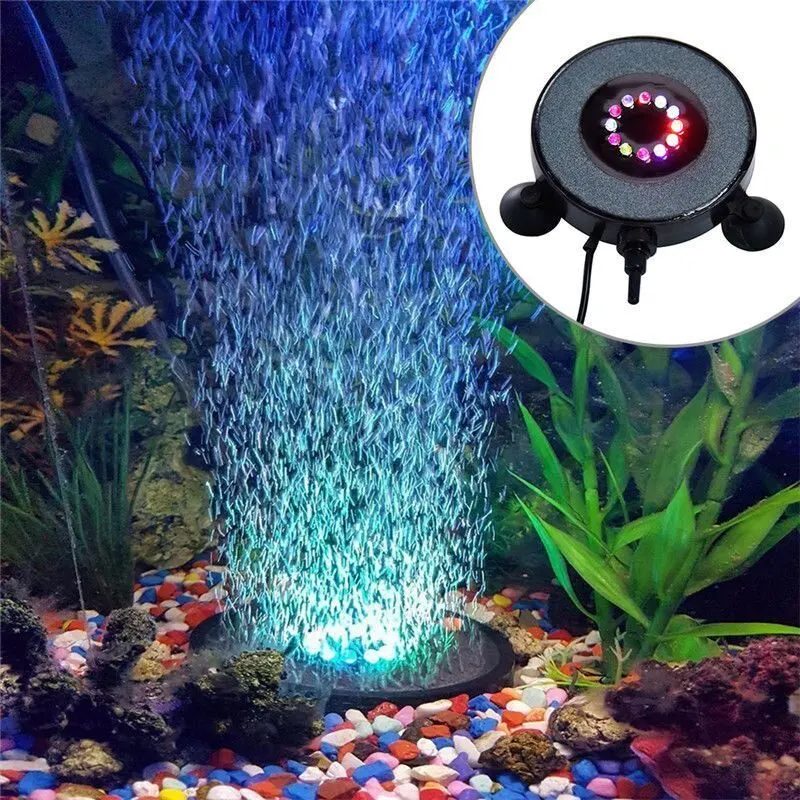 Underwater LED lighting for an aquarium with bubbles, in various colors, animal feed, products and services ad in Riga 1