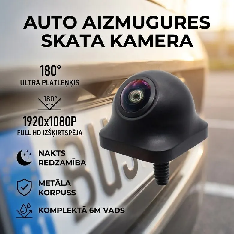Automašīnas atpakaļskata kamera ar grozāmu lēcu ( 12v-24v, 1920x1080P, IP68..., video un drošības sistēmas sludinājums Rīgā 1