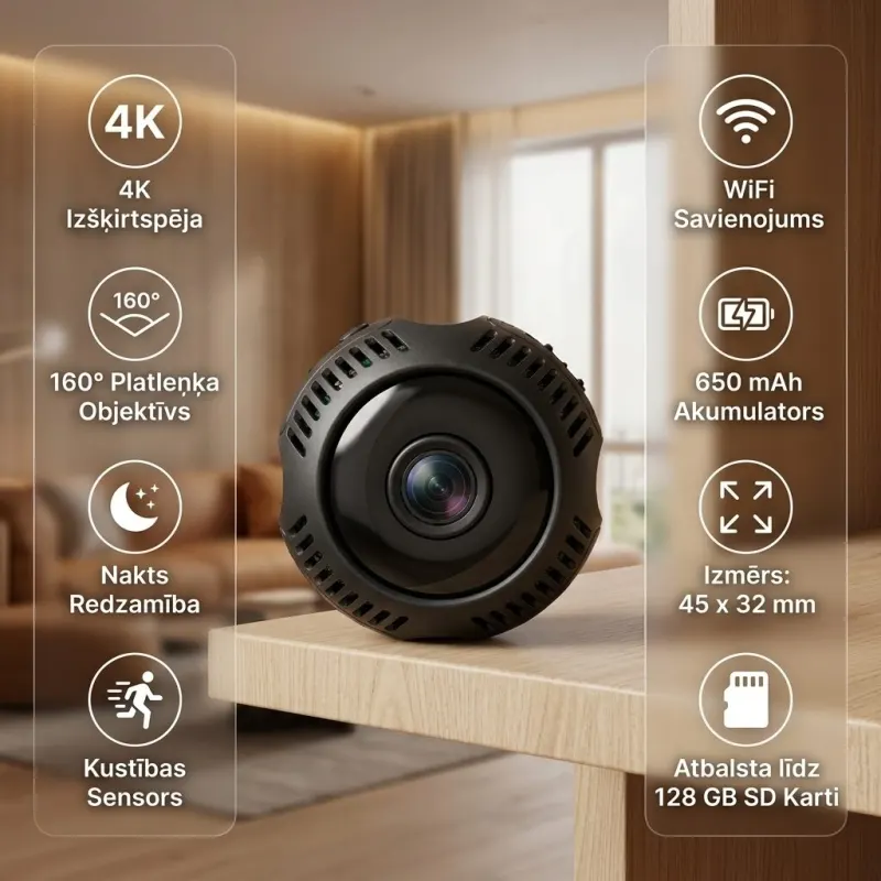 Wifi kamera ar akumulatoru HD 4K 1080P, videonovērošanas kamera ar ierakstu un..., video un drošības sistēmas sludinājums Rīgā 1