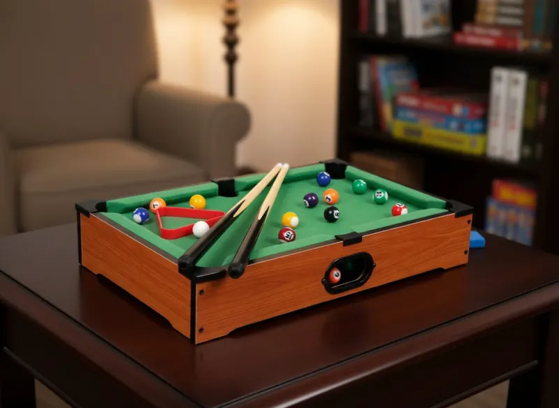 Мини-настольный бильярд для детей с киями и шариками, 52x31 см, игрушки ad в Риге 1