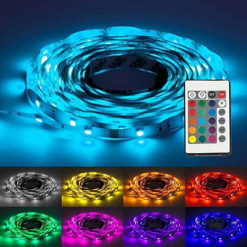 RGB 3528 LED Strip, with Remote Control and Adapter, furniture and interior, lighting ad in Riga 1