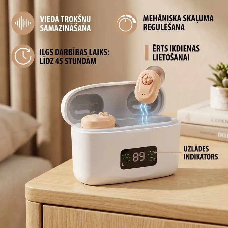 Rechargeable digital hearing aids with noise reduction, optics, hearing aids, health aids ad in Riga 1