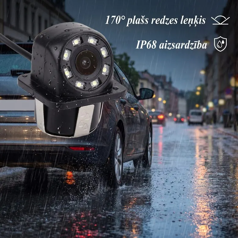 Car rearview camera with night vision and a 170° viewing angle, waterproof, video and security systems ad in Riga 1