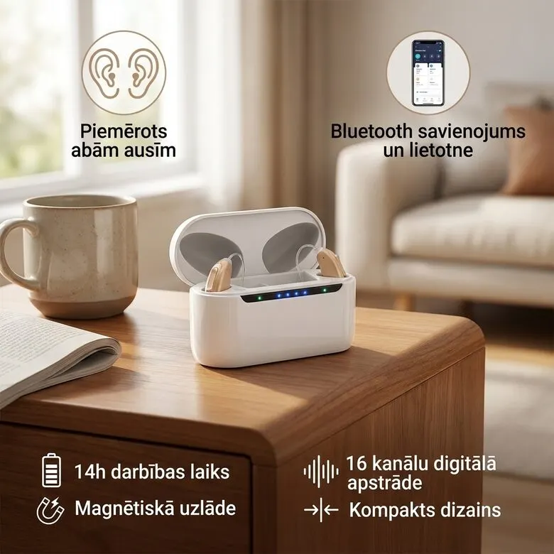SmartHear Pro Bluetooth dzirdes aparāts abām ausīm lādējams skaņas pastiprinātājs..., tv un elektronika sludinājums Rīgā 1