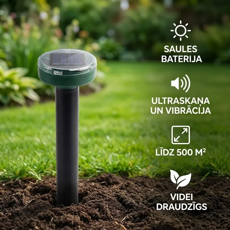Ultrasonic Mole, Snake, and Rodent Repeller (Solar-Powered),  animal feed, products and services ad in Riga 1