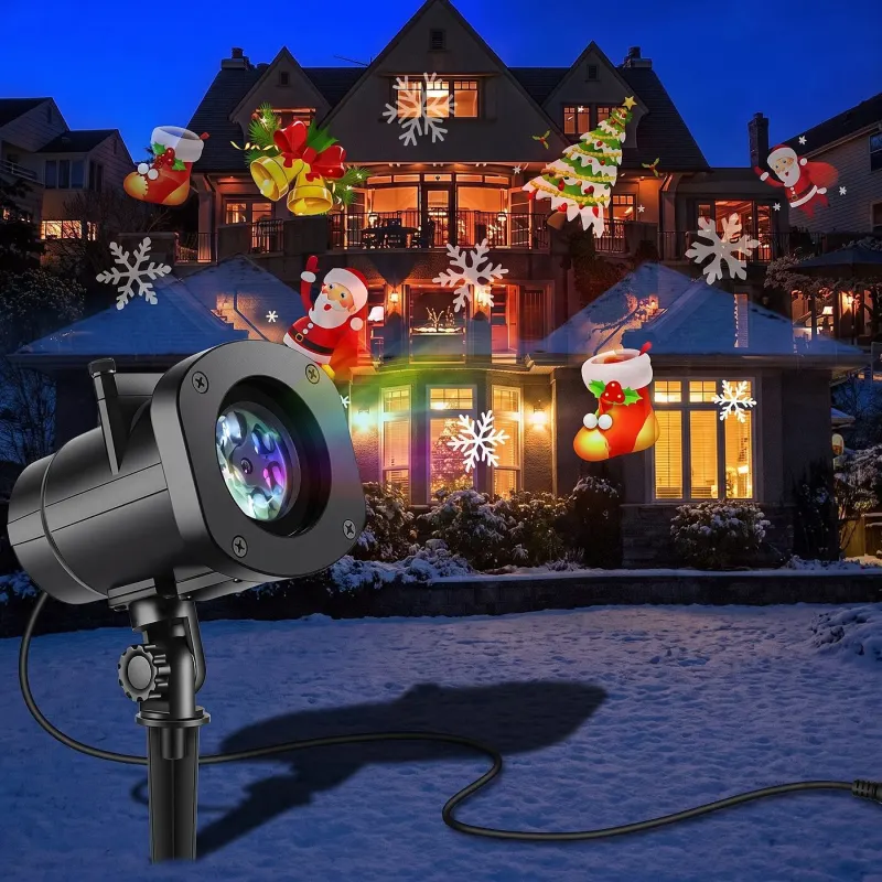 Christmas projector with 12 interchangeable discs, for outdoor use (white..., furniture and interior, lighting ad in Riga 1